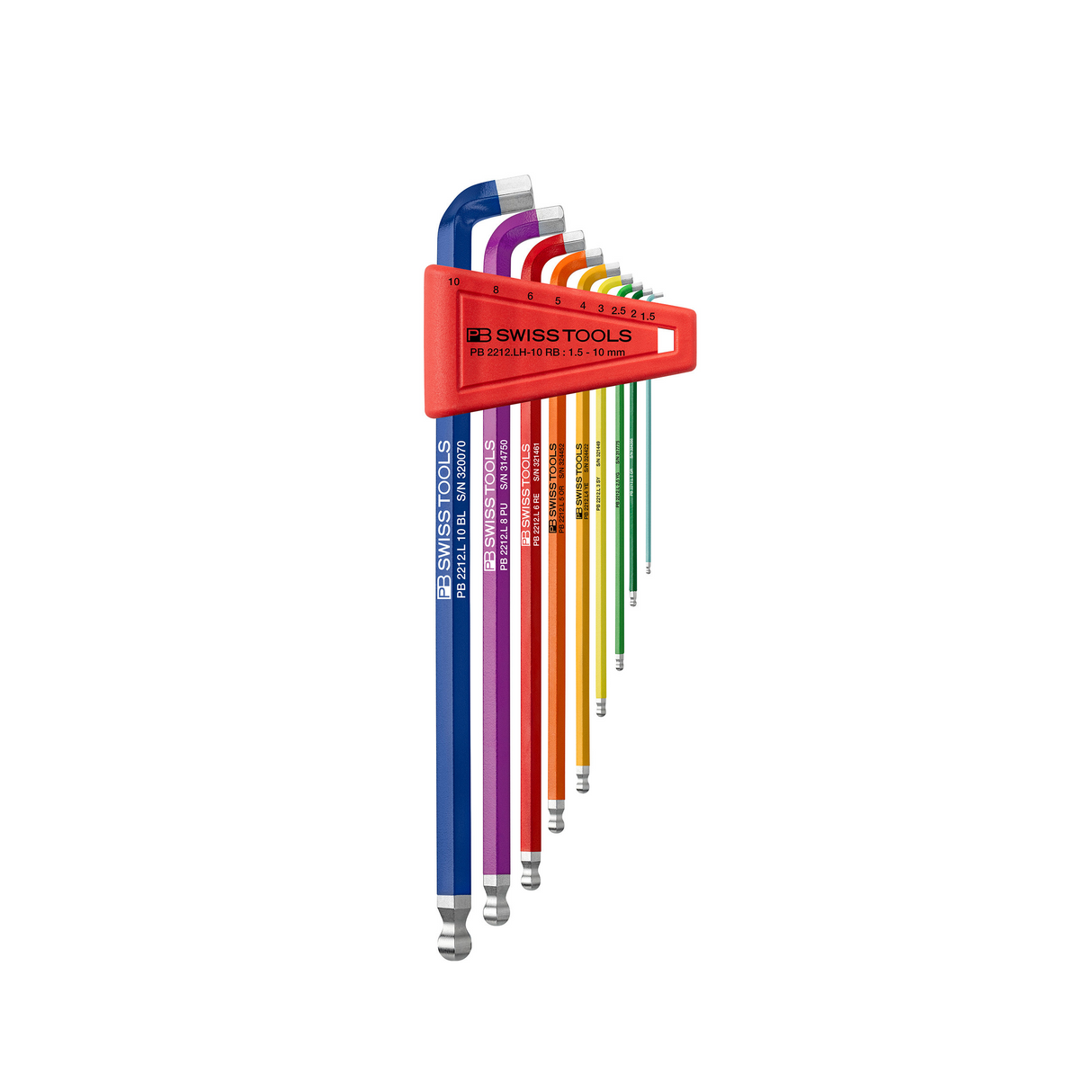 PB Swiss Long Stubby Rainbow Hex Key Set (PB 2212 LH RB)