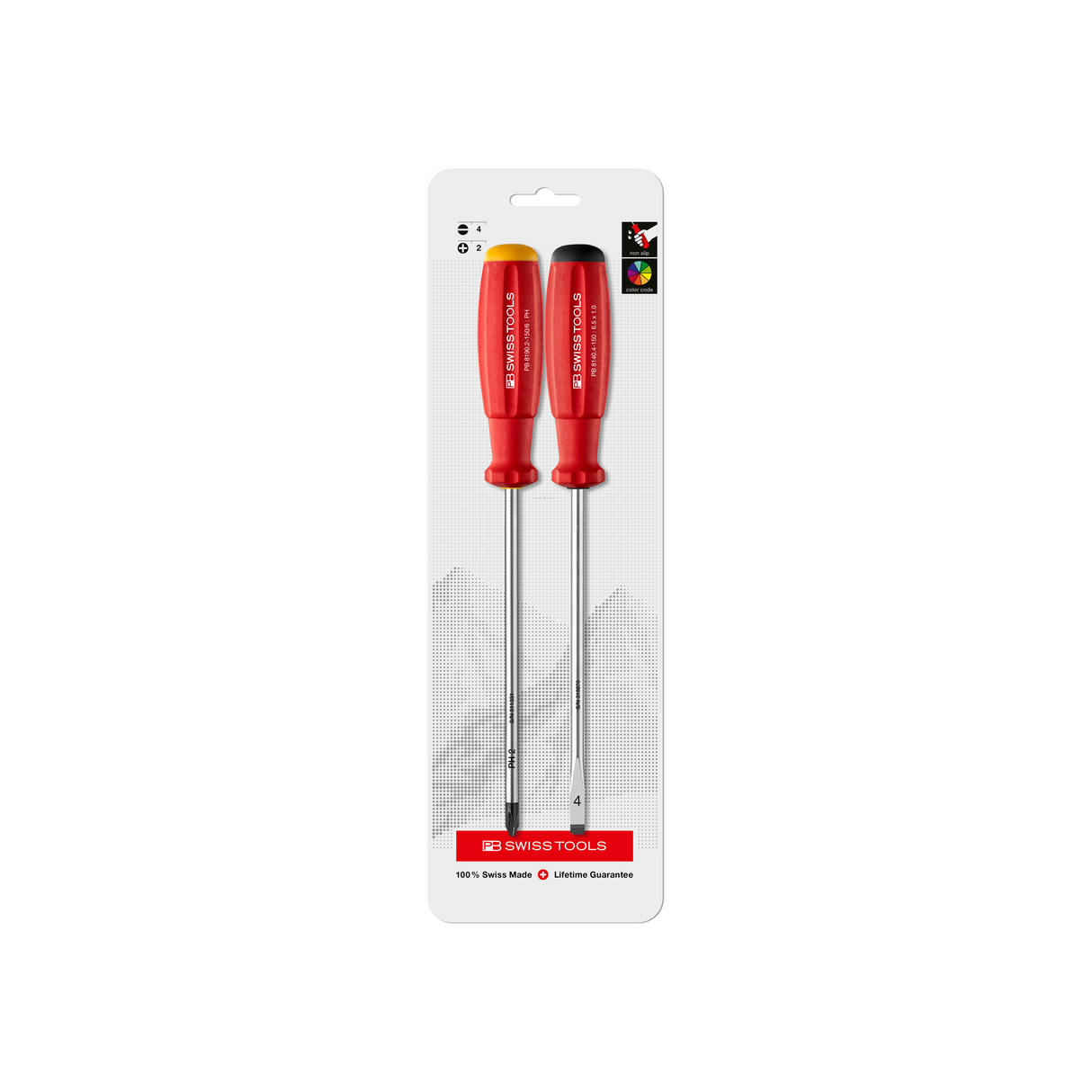 PB Swiss SwissGrip Screwdriver Set - Flat 6.5mm & Phillips #2 (PB 8262.CN)