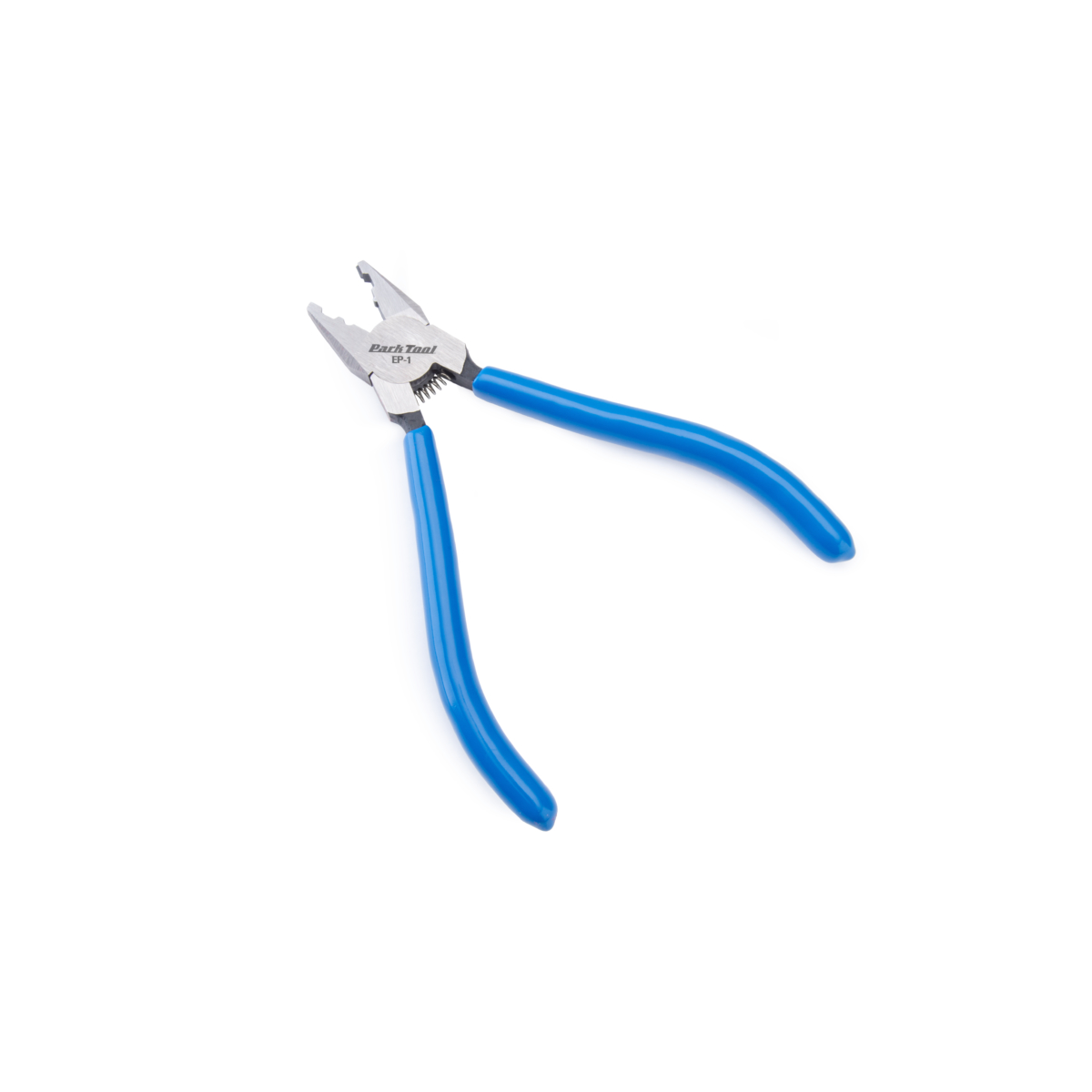  angled view of Park Tool EP-1 cable end cap crimping pliers in front of white photobooth background