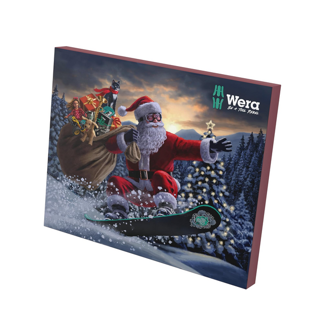 Wera Advent Calendar 2024 Front of Box with santa printed on it